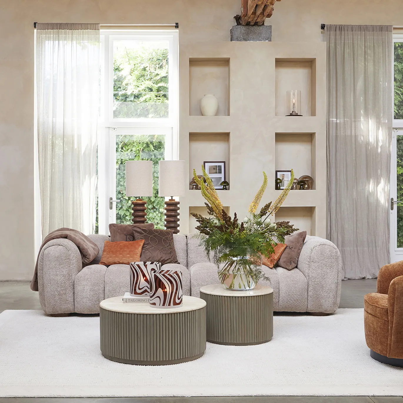 Rivièra Maison Loungebank Vicenza 3,5-zits Taupe