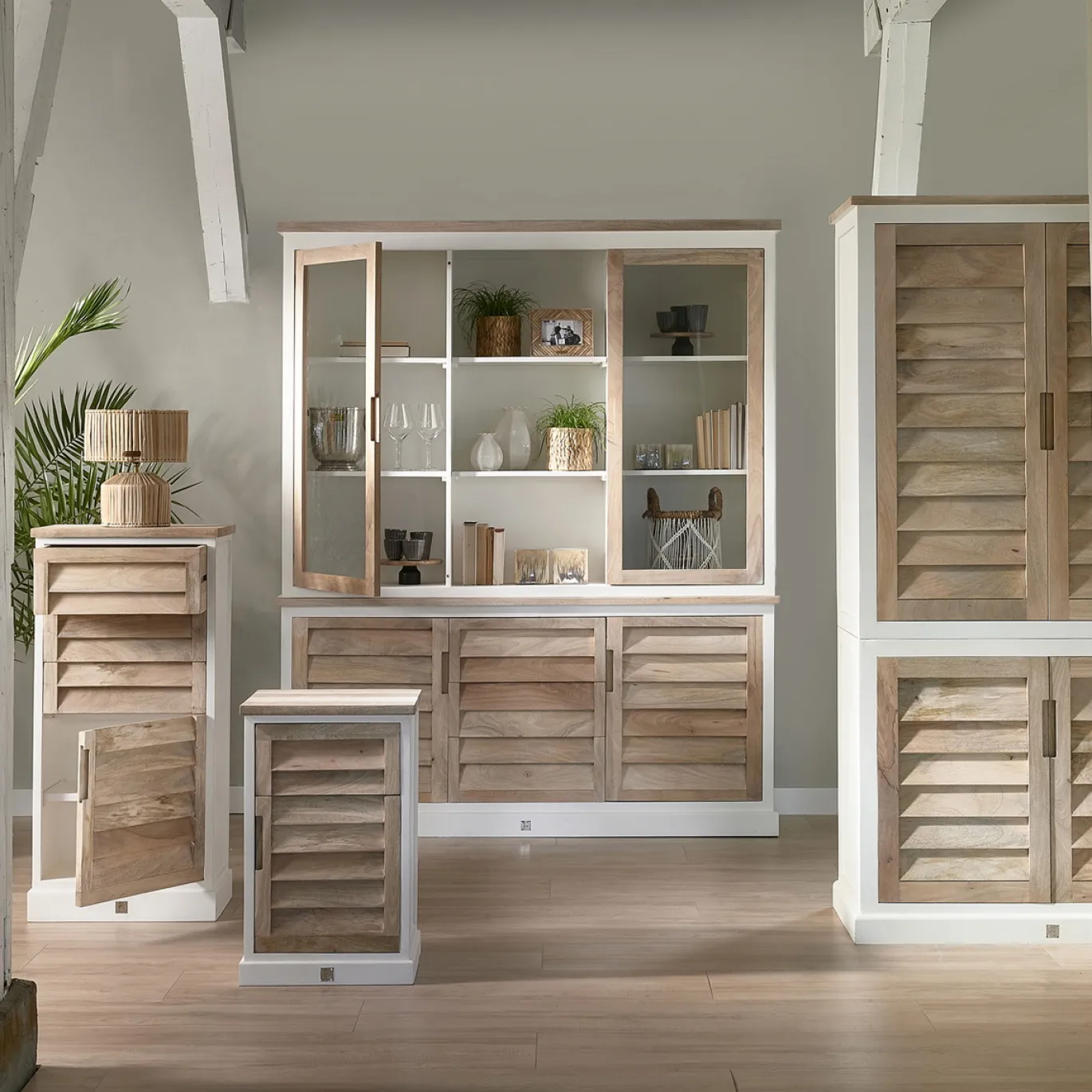 Rivièra Maison Nachtkastje Pacifica Naturel/Wit Rechts