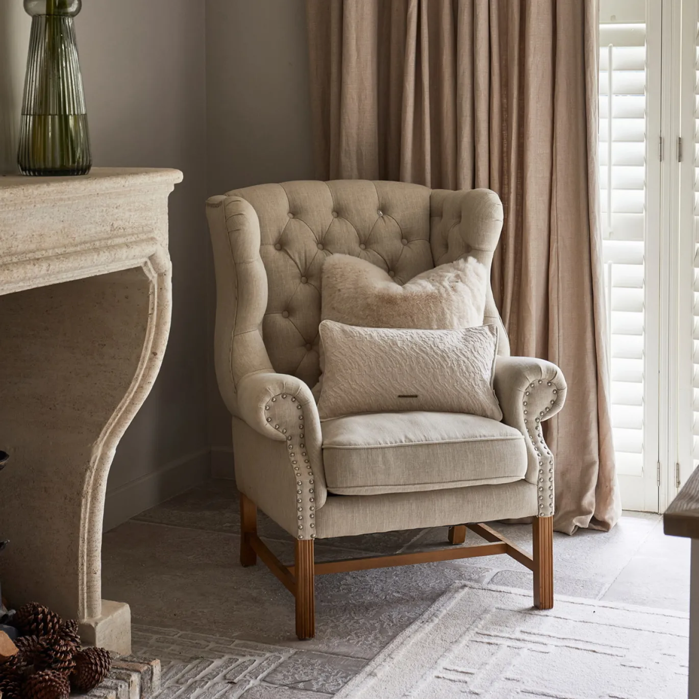 Rivièra Maison Oorfauteuil Franklin Park Linnen Naturel