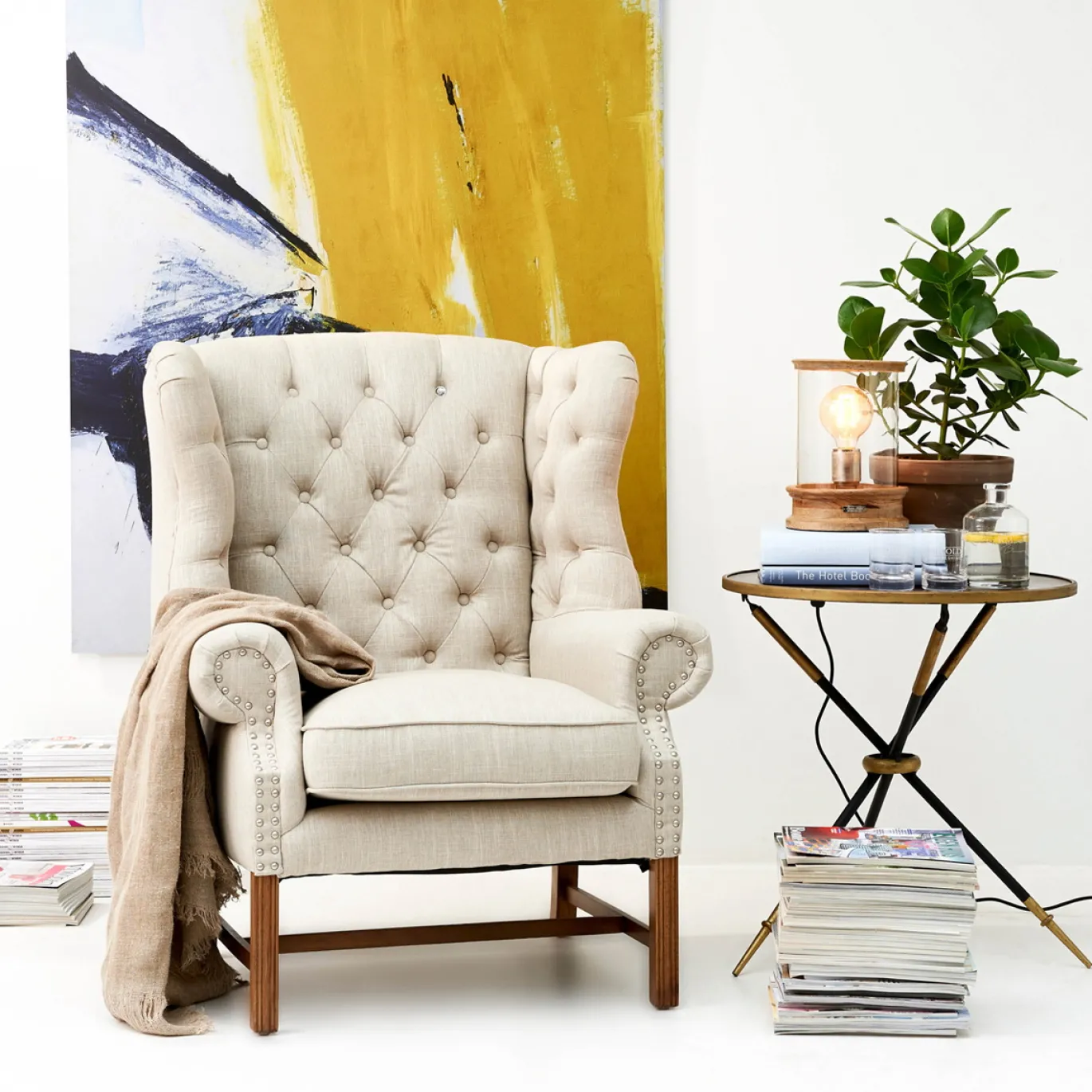 Rivièra Maison Oorfauteuil Franklin Park Linnen Naturel