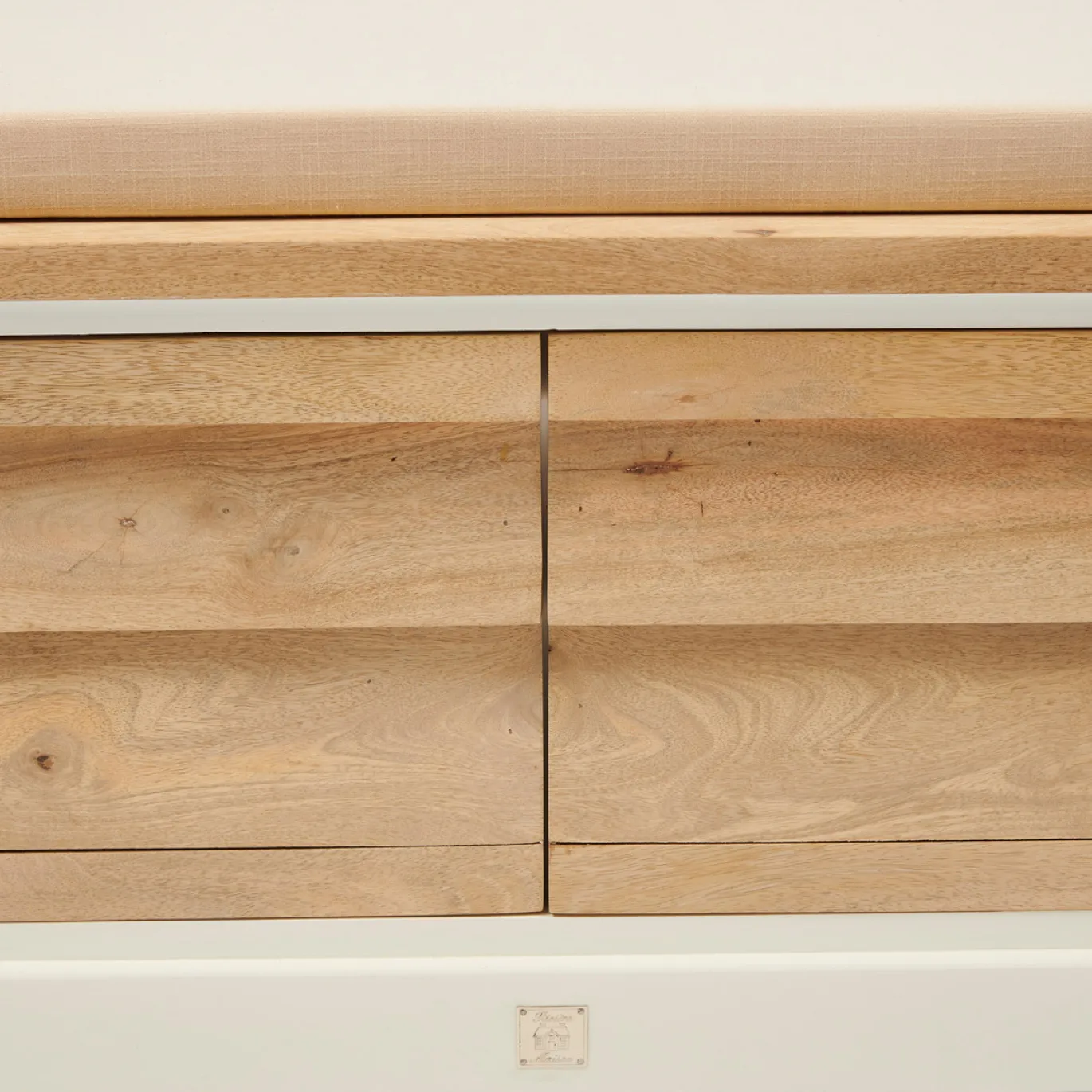 Rivièra Maison Opbergbank Pacifica Naturel/Wit 110cm