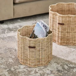 Rivièra Maison Opbergmanden Blossom Rotan Naturel Set van 2