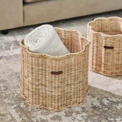 Rivièra Maison Opbergmanden Blossom Rotan Naturel Set van 2
