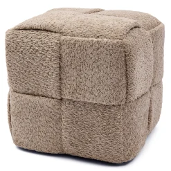 Rivièra Maison Poef Qbic 40x45cm Soft Walnoot
