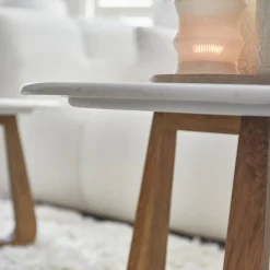 Rivièra Maison Salontafel Casone Marmer Wit Ø70cm