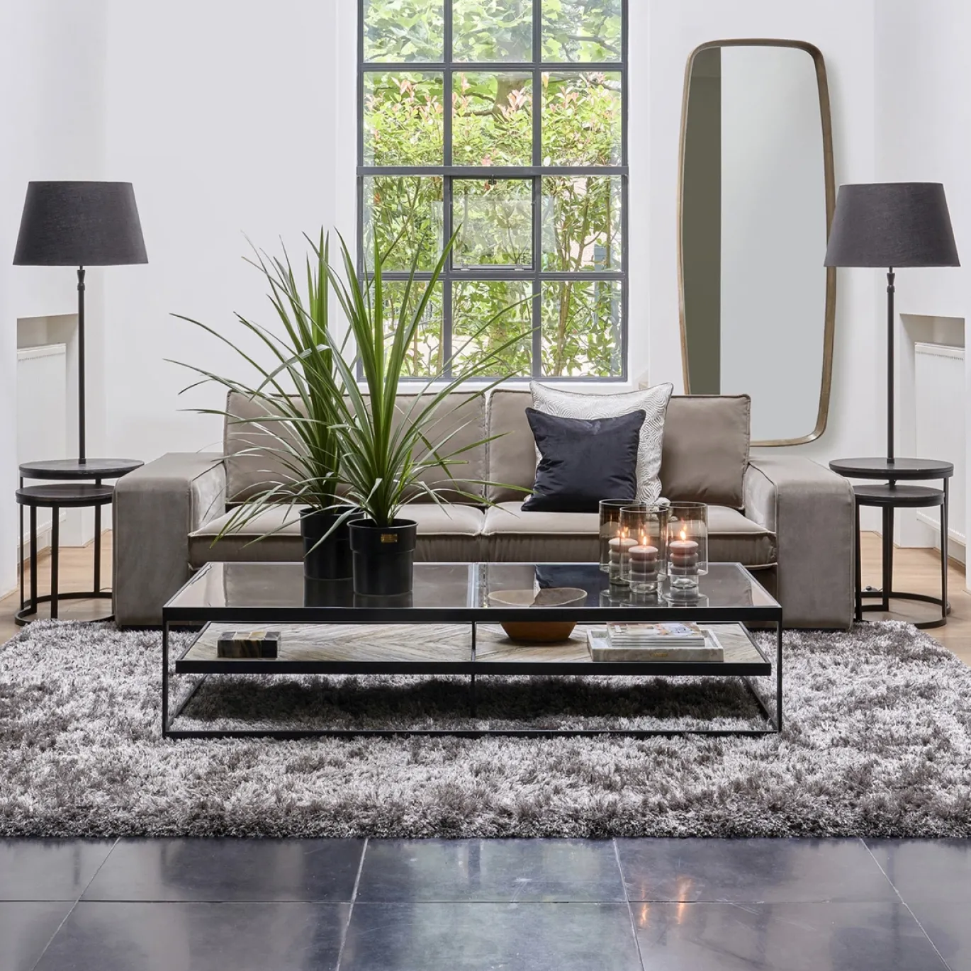 Rivièra Maison Salontafel Graydon Glas 180cm
