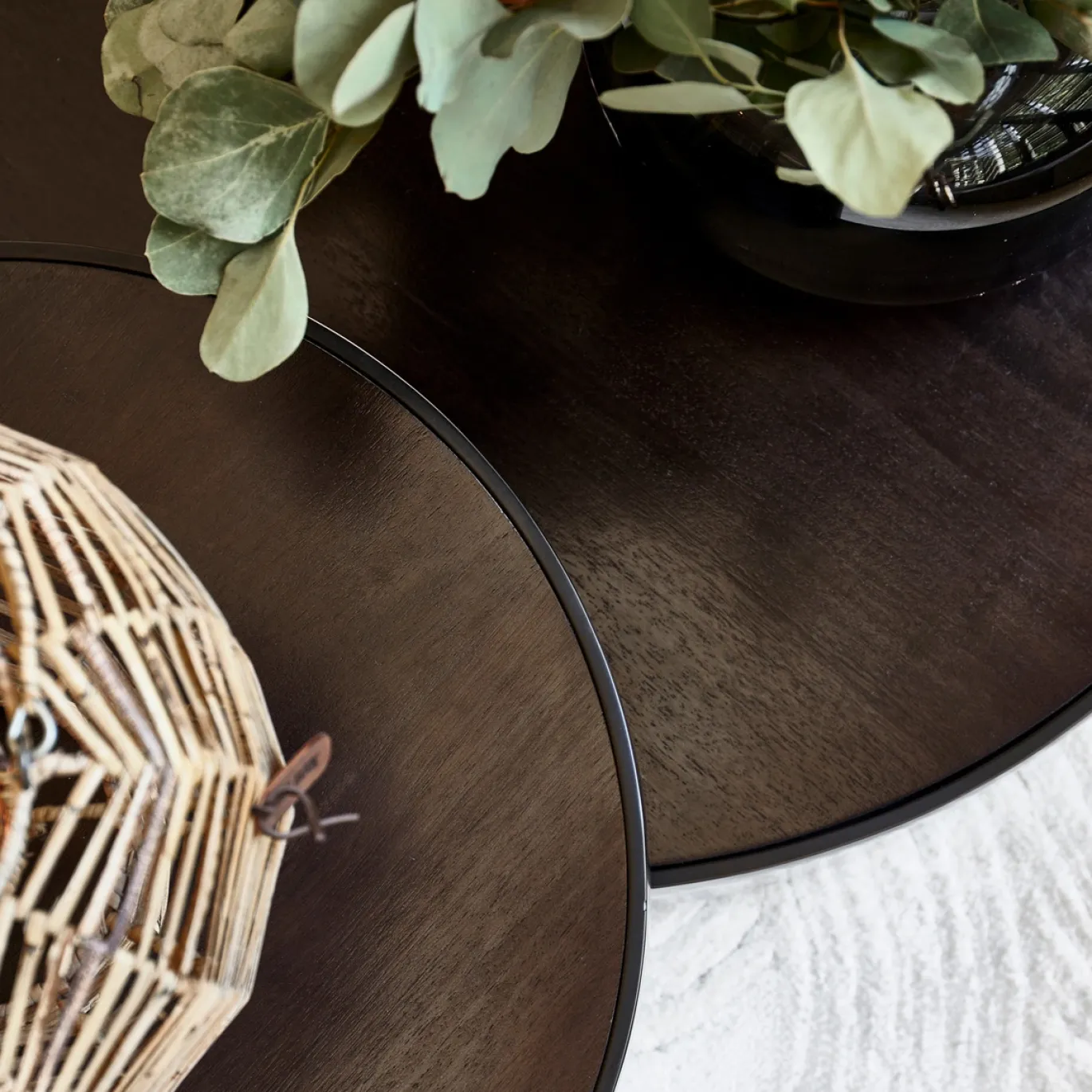 Rivièra Maison Salontafel Hollywood Hills Zwart Set van 2