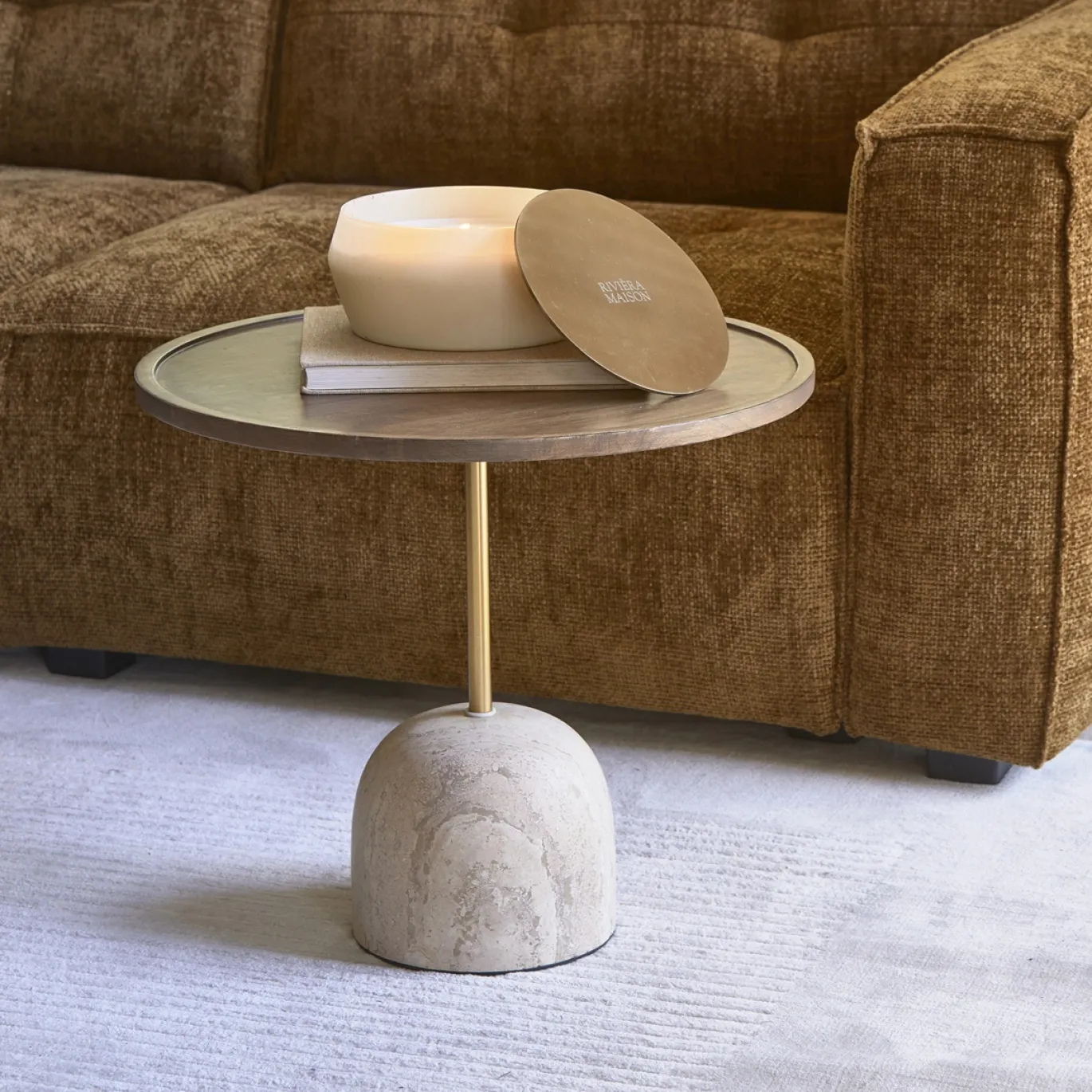 Rivièra Maison Salontafel Malibu Bruin Ø55cm