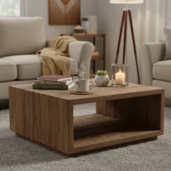 Rivièra Maison Salontafel Mukaab 90x90cm Donkerbruin