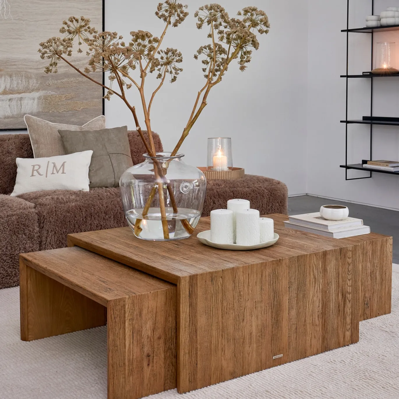 Rivièra Maison Salontafel Sant Mateu Eikenhout Set van 3
