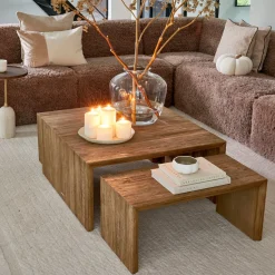 Rivièra Maison Salontafel Sant Mateu Eikenhout Set van 3