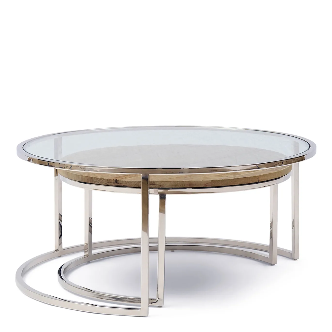 Rivièra Maison Salontafel Soho XL Set van 2 Naturel/Zilver