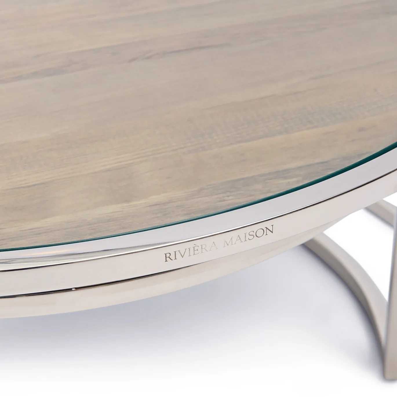 Rivièra Maison Salontafel Soho XL Set van 2 Naturel/Zilver
