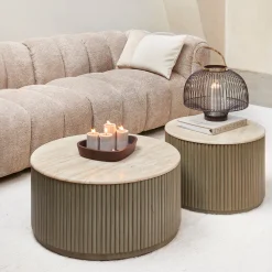 Rivièra Maison Salontafel Villanova Travertin Ø80cm