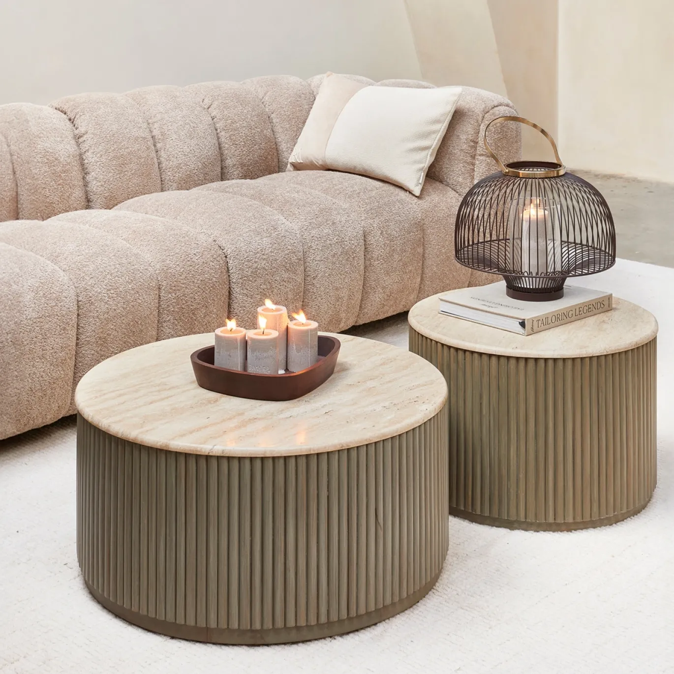 Rivièra Maison Salontafel Villanova Travertin Ø80cm