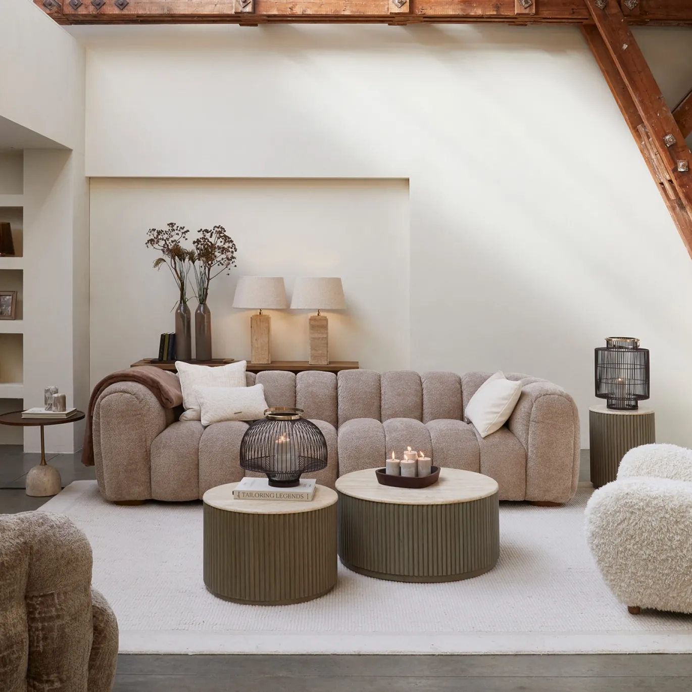 Rivièra Maison Salontafel Villanova Travertin Ø80cm