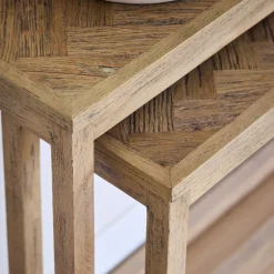 Rivièra Maison Sidetable Harbour Island Eikenhout Set van 2
