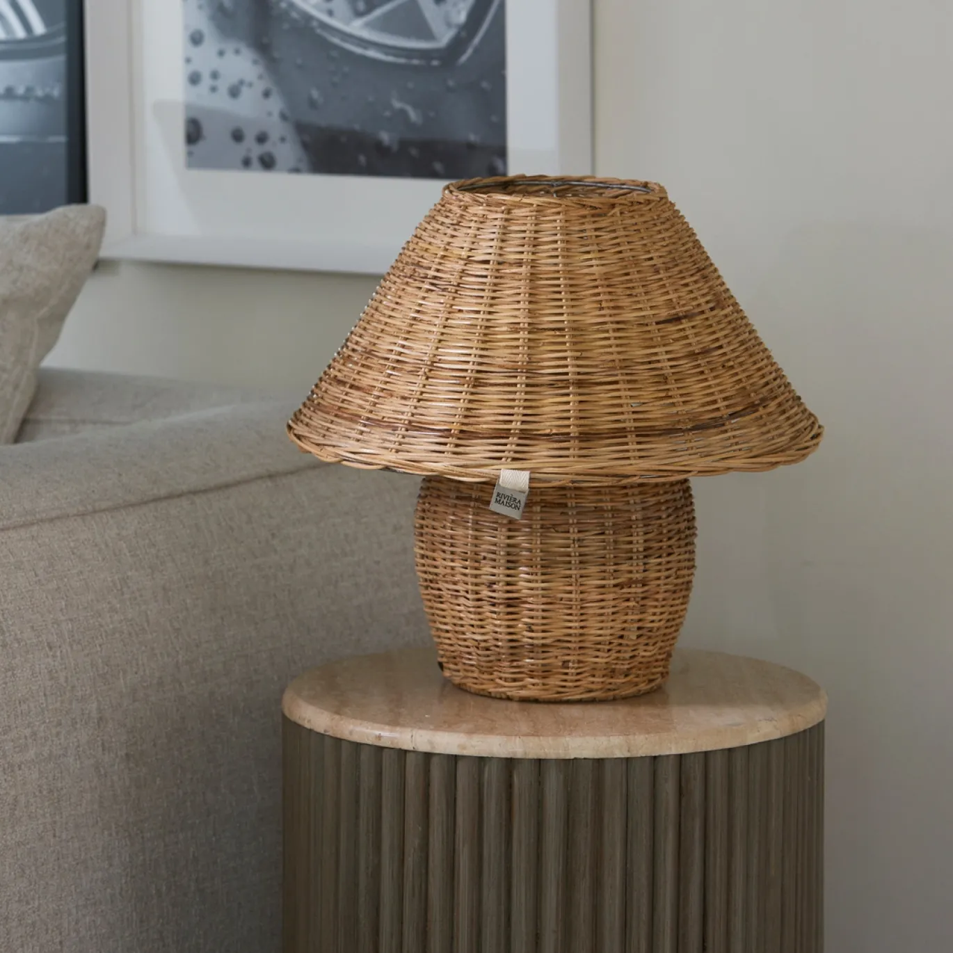Rivièra Maison Tafellamp Ames Rotan Naturel