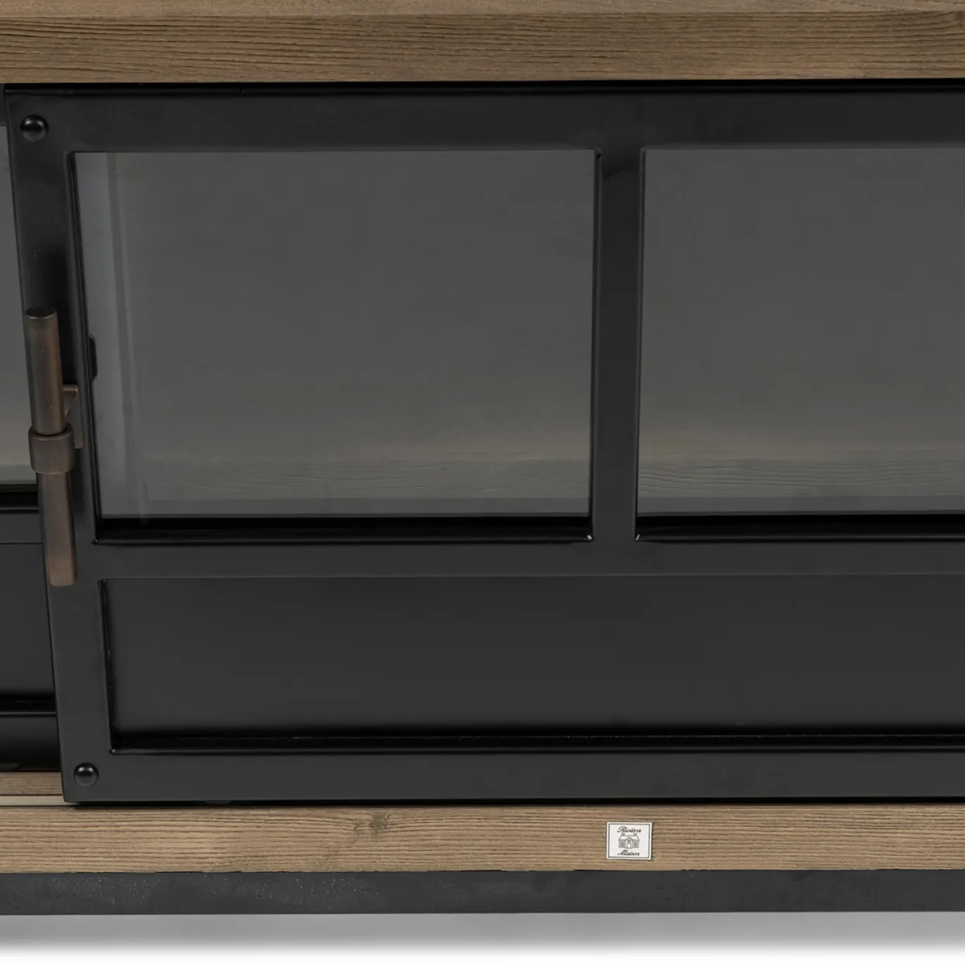 Rivièra Maison Tv-Meubel The Hoxton Bruin/Zwart 190cm