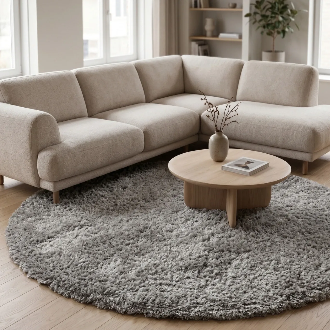 Rivièra Maison Vloerkleed Cecil Rond Grijs Ø240cm