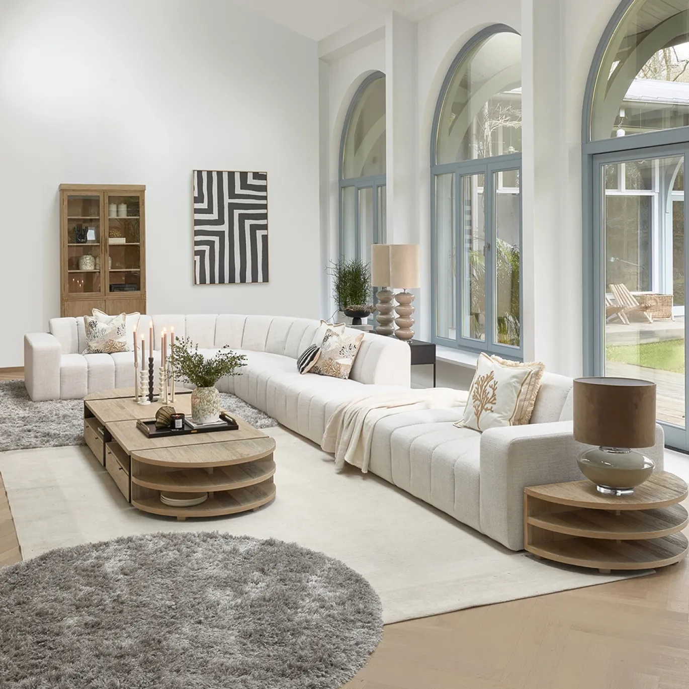 Rivièra Maison Vloerkleed Cecil Rond Grijs Ø240cm