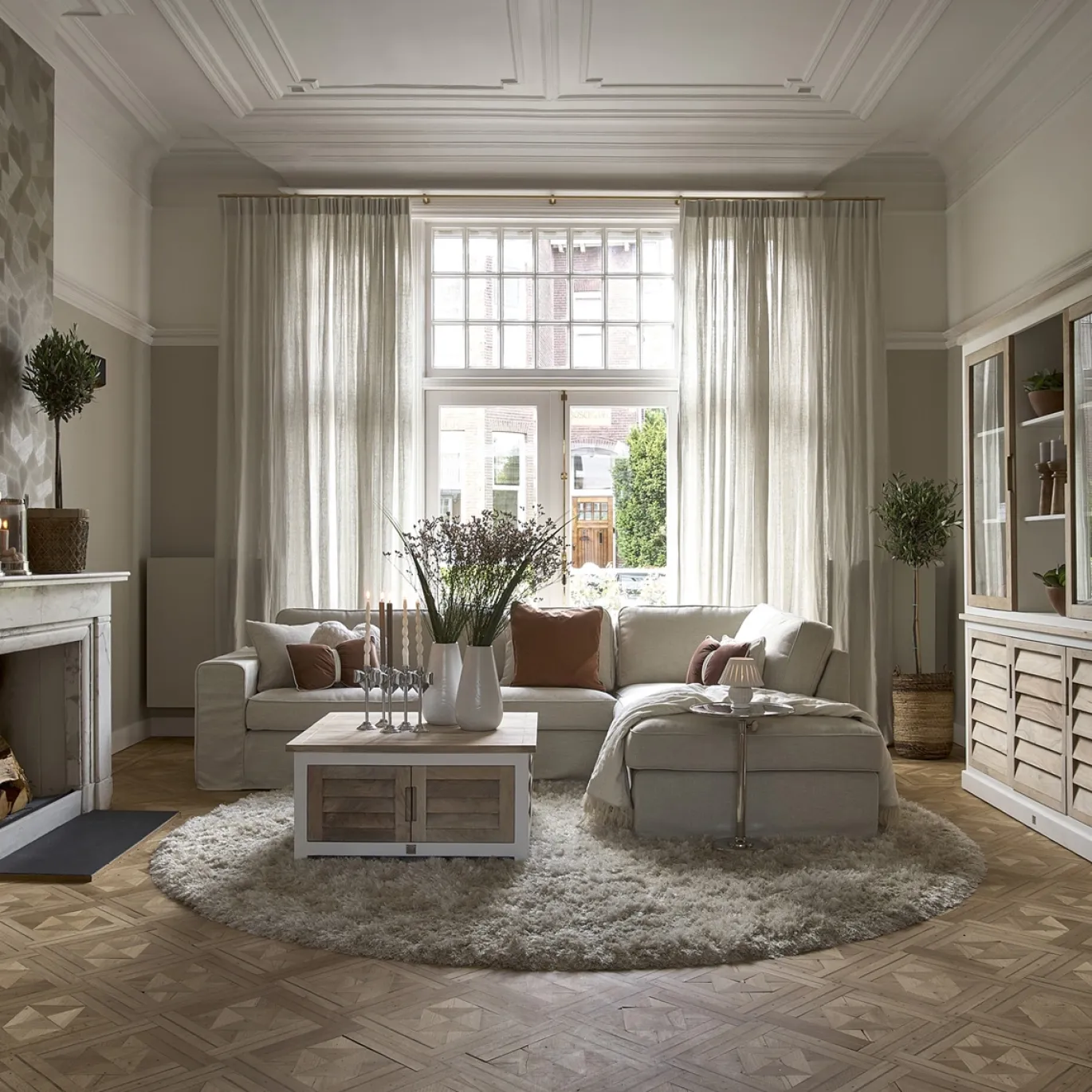 Rivièra Maison Vloerkleed Mesa Vista Bruin Ø320cm