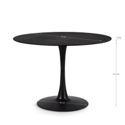 Ronde Tafel Ada 110cm Zwart - Giga Meubel