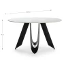 Ronde Tafel Aila 135cm Wit Keramiek Zwart - Giga Meubel