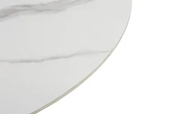 Ronde Tafel Aila 135cm Wit Keramiek Zwart - Giga Meubel