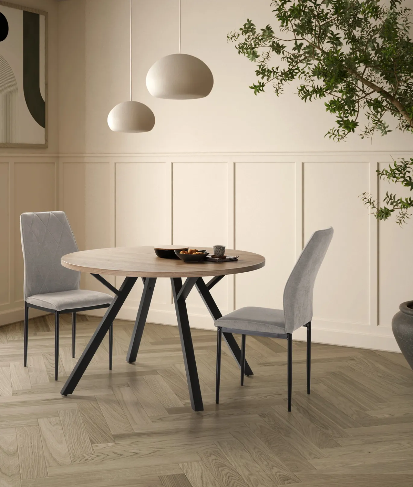 Ronde Tafel Beni 120cm Naturel - Giga Meubel