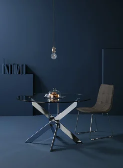 Ronde Tafel Ruth 120cm Chrome - Giga Meubel