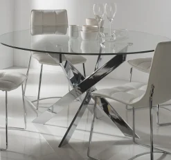 Ronde Tafel Ruth 120cm Chrome - Giga Meubel