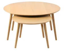 Salontafel Adda Rond Naturel Eiken Set van 2 - Giga Living