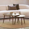 Salontafel Adda Rond Smoked Eiken Set van 2 - Giga Living