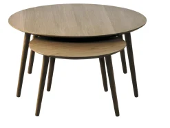 Salontafel Adda Rond Smoked Eiken Set van 2 - Giga Living