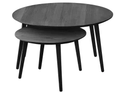 Salontafel Adda Rond Zwart Eiken Set van 2 - Giga Living