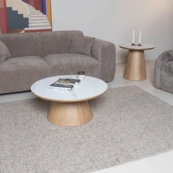 Salontafel Alba Naturel Marmer 80cm Rond - Giga Meubel