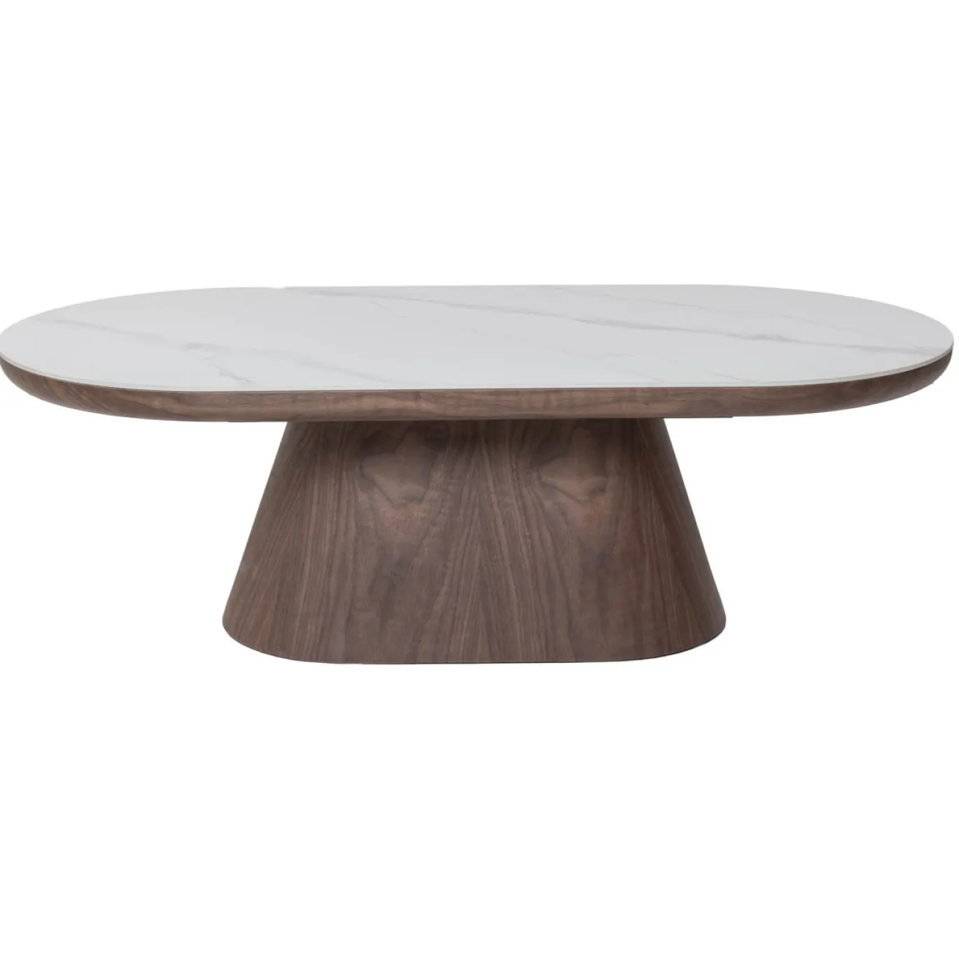 Salontafel Alba Walnoot Marmer 120cm Ovaal - Giga Meubel