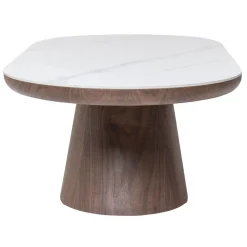 Salontafel Alba Walnoot Marmer 120cm Ovaal - Giga Meubel