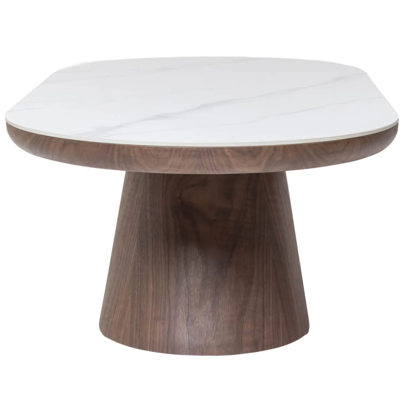 Salontafel Alba Walnoot Marmer 120cm Ovaal - Giga Meubel