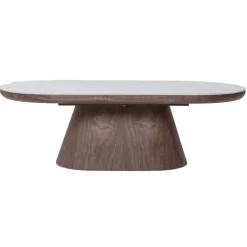 Salontafel Alba Walnoot Marmer 120cm Ovaal - Giga Meubel