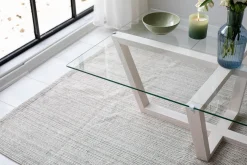 Salontafel Amalfi Glas/Wit 105cm