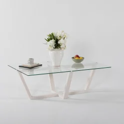 Salontafel Amalfi Glas/Wit 105cm