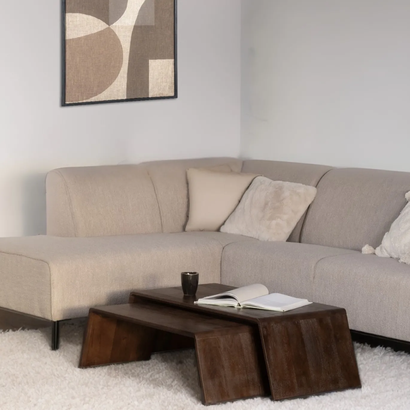 Salontafel Amaya Donkerbruin (set van 2) - Giga Meubel