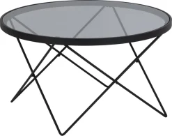 Salontafel Andreas Smoke Glas Ø80cm - Giga Living