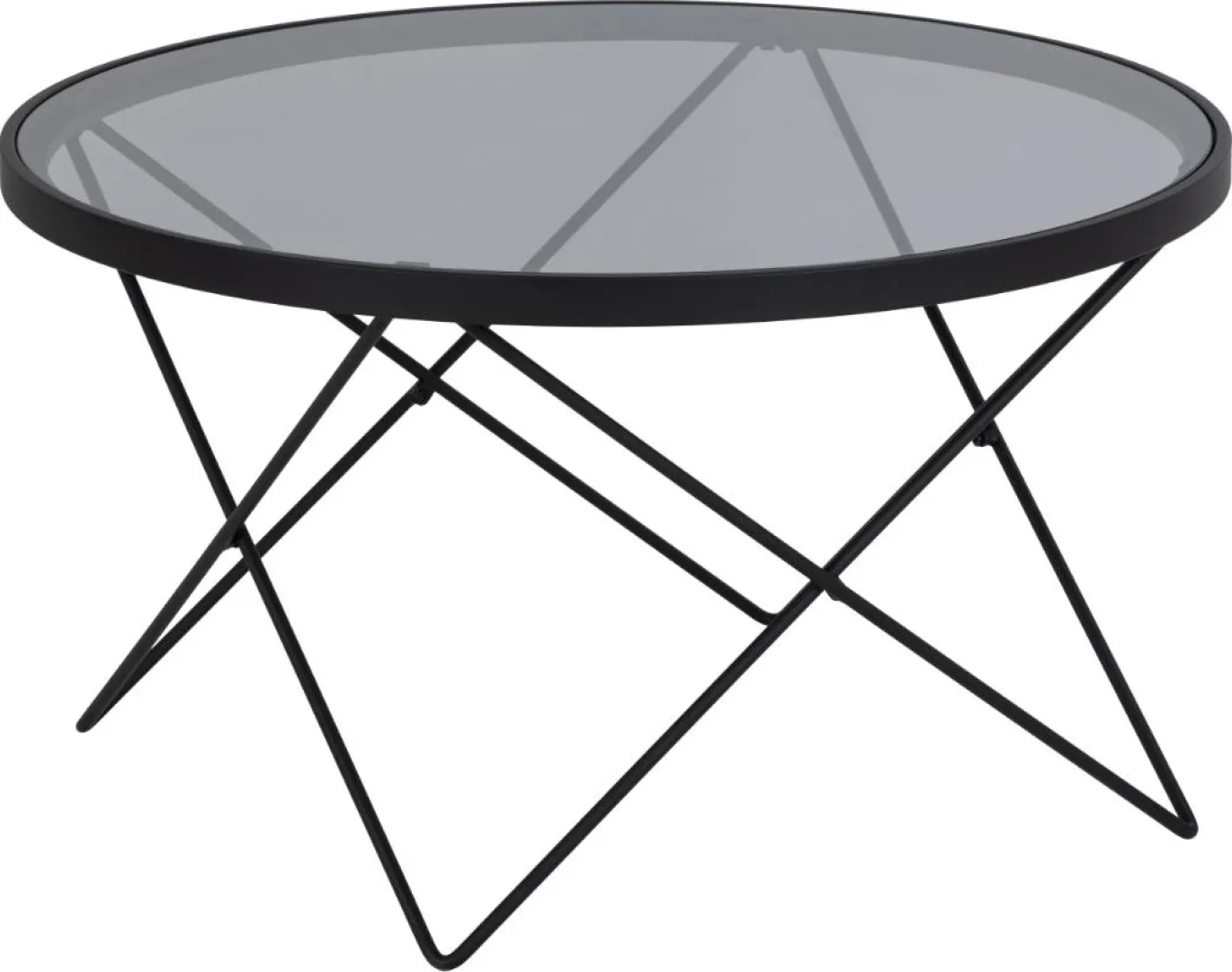 Salontafel Andreas Smoke Glas Ø80cm - Giga Living