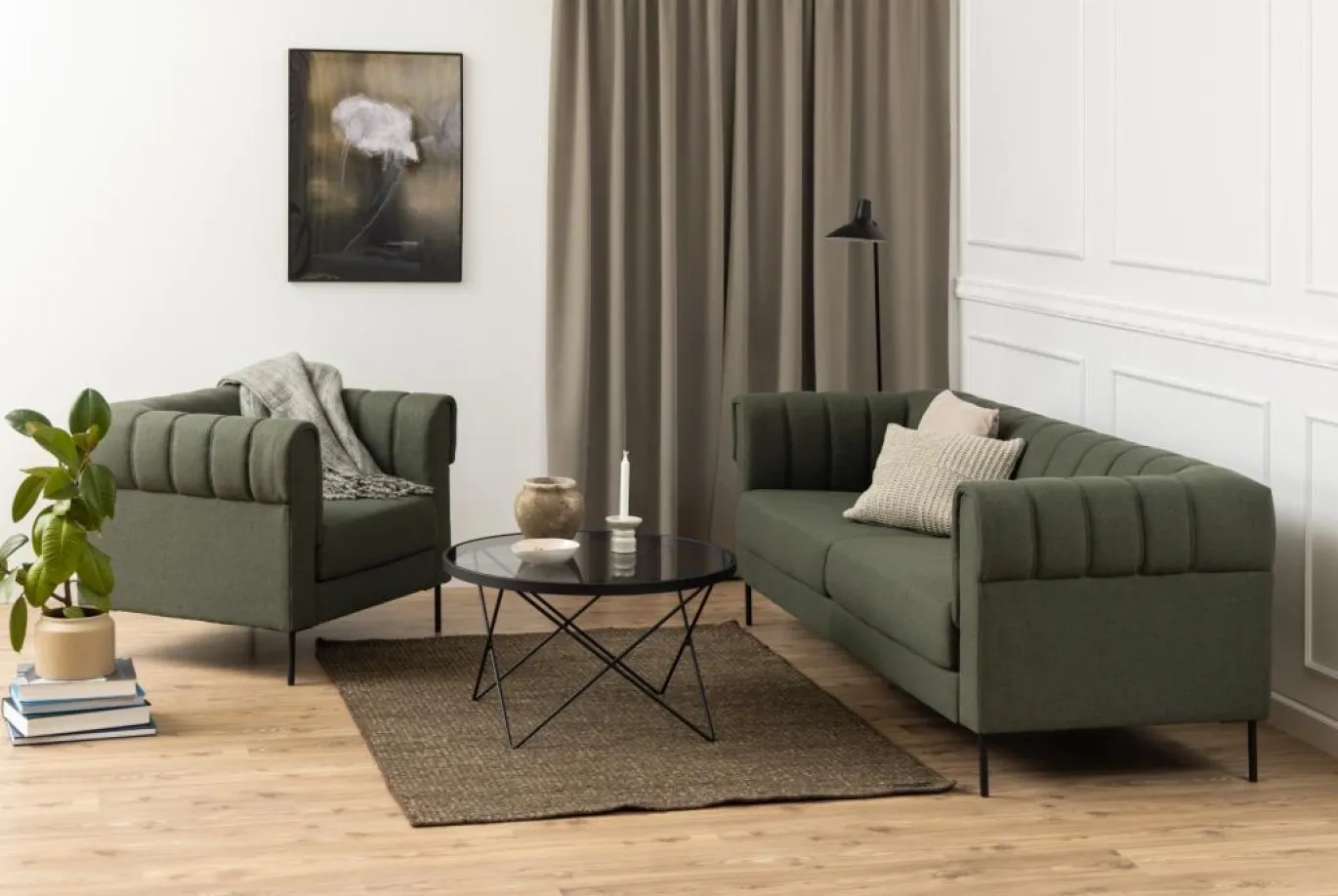 Salontafel Andreas Smoke Glas Ø80cm - Giga Living