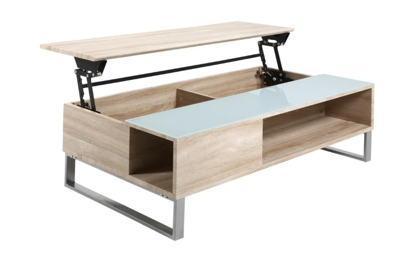 Salontafel Archie Glas Wit 110cm - Giga Living