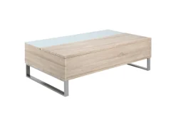 Salontafel Archie Glas Wit 110cm - Giga Living