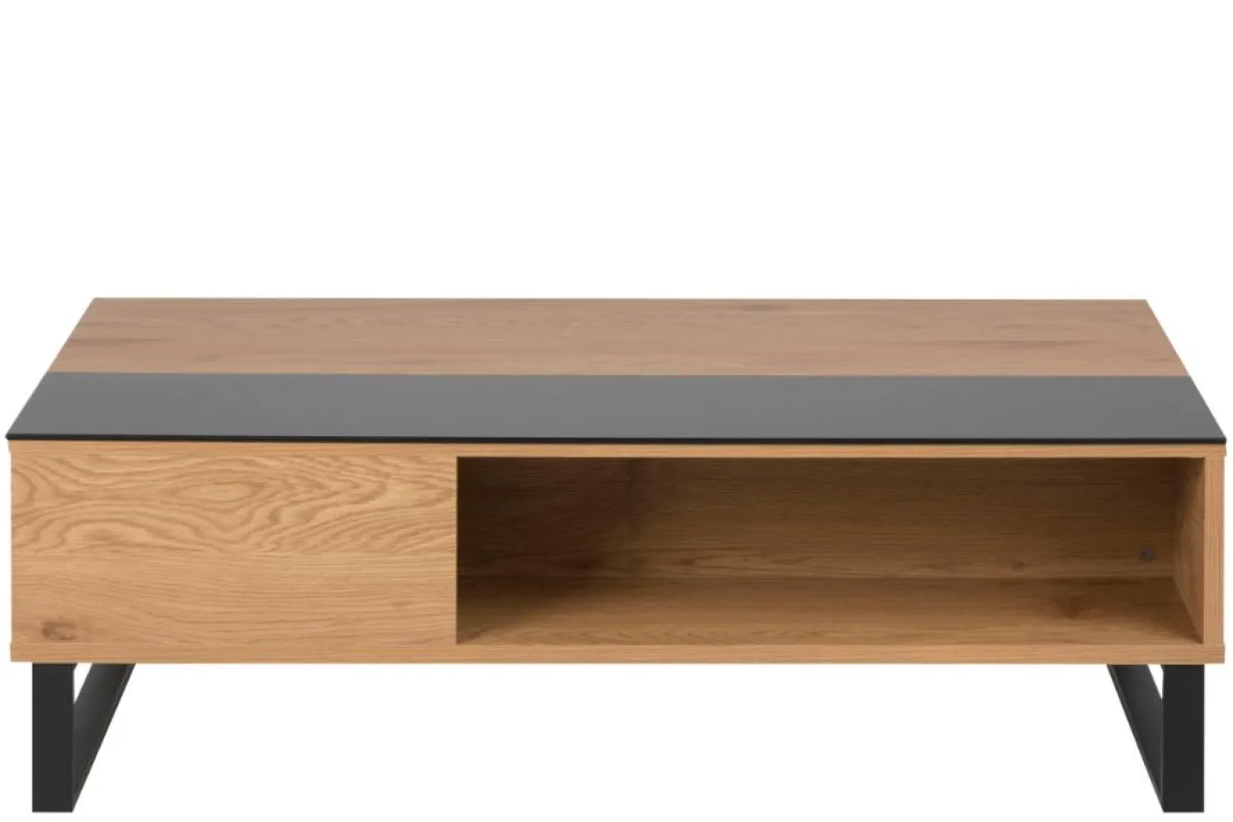Salontafel Archie Glas Zwart 110cm - Giga Living